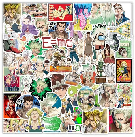 50 Pcs DrStones Aufkleber Anime Figur Vinyl Wasserdicht DIY Stickers Für Computer Skateboard Gepäck Auto Fahrrad