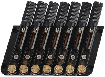 7 Cordes Remplacement du Pont de Guitare sans Tête, Couleur Noire, Acier en Alliage, Matériau en Laiton, Réglage Tonal Supérieur, Intonation Précise, Conception élégante, (GA1127)