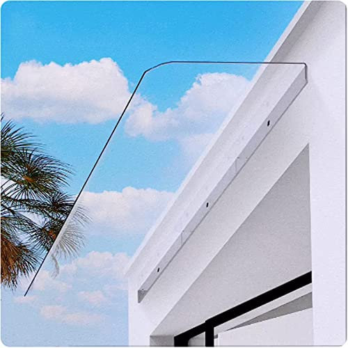 Transparente Polycarbonat-Markise für den Außenbereich, Terrassenüberdachung, UV-Regen- und Schneeschutz, Gartendachschutz für Balkon und Veranda, 50 x 210 cm