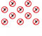 No Peeing Dog Poop Stickers 10 Pack of Signs for Property Protection Against Dogs