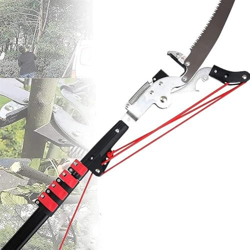 Mixtric Ausziehbare Baumschere, Teleskop-Hochentaster Ausziehbar, BaumsäGe AstsäGe Mit GroßEr Reichweite,Schwarz,5.4m
