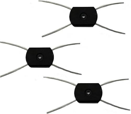 Ersatzkopf für Rasentrimmer, Ersatzkopf, elektrischer Unkrautfresser, Stahldraht, Trimmerspule, Drahtseil-Unkrautkopf-Ersatz, Rasentrimmer-Teile und Zubehör, Schwarz, 3 Stück