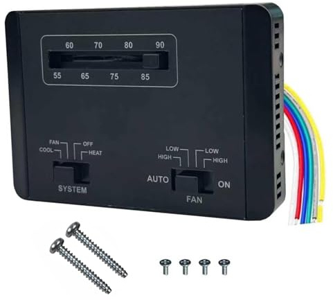 7330F3852 RV Thermostat Single Stage Heating/Cooling Control 12V DC, Compatible with Coleman Mach Series RV Air Conditioner Parts (Black)