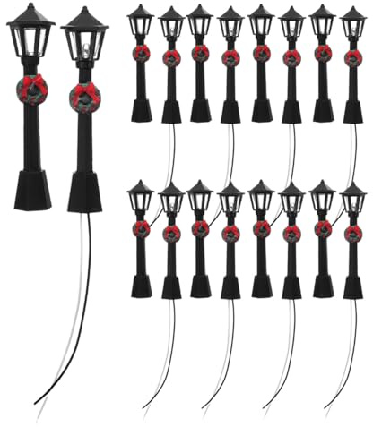 ERINGOGO Miniatur-Straßenlaternen Modellbau Lampen Mit Led-Beleuchtung Kleine Deko Straßenlaternen Für Puppenhaus Mikro-Landschaft Diorama DIY-Basteln Nacht-Szene 10 Stück 3.15 X 0.79 X 0.79 in