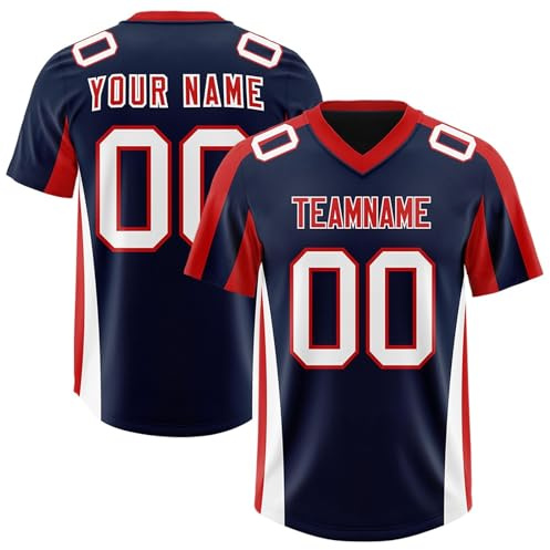 Generisch Personalisiert American Football Spieltrikots Mit Name Nummer Personalisierte Trikot T-Shirt Für Herren Damen Kinder