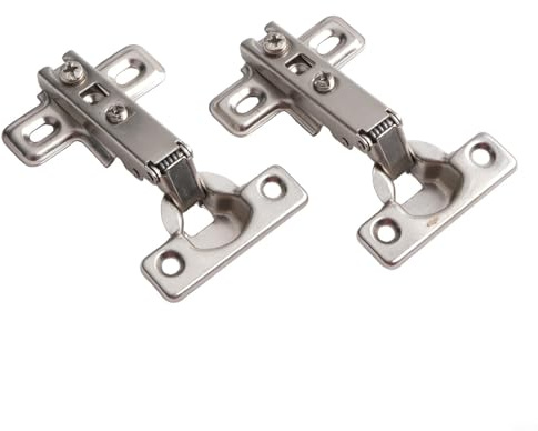 Cerniere per porta dell'armadio in acciaio inox, 25 mm, piccole cerniere perforate, chiusura ammortizzata, cerniera per aeromobili, sovrapposizione o inserto, facili da installare, confezione da 2 (1)