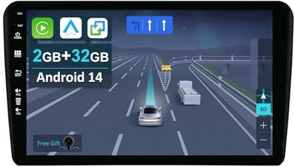 9” Android 14 2 Din Autoradio per Audi A3 8P/8PA 2003-2013-CarPlay | Android auto | Mirror Link | GPS | Bluetooth 5.0 | SWC+CAM Incluso