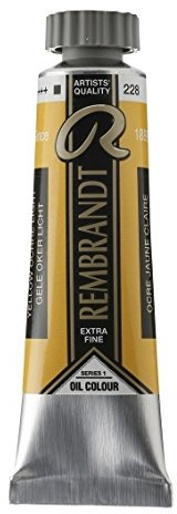 Rembrandt Oil Colour - Jaune Ocre jaune Light 228 - Peinture à l'huile de qualité extra fine - Tube de 15 ml - Haute résistance à la lumière et viscosité - Pour les artistes professionnels
