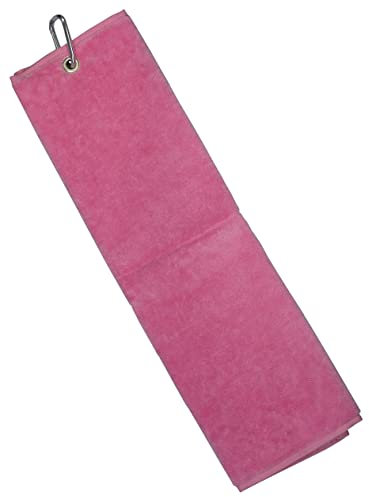 Longridge Luxuriöses 3-Fach gefaltetes Golfhandtuch – Rosa