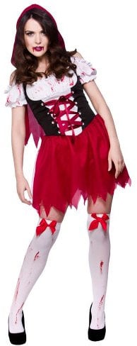 Little Dead Riding Hood Ladies Zombies Costumes for Adult Womens Living Dead Halloween Trick Treat Party Fancy Dress Up Outfits