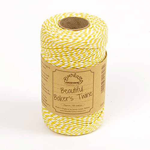 EVERLASTO Bobine di spago Originale da 100 m, Cotone, Giallo Narciso, 2 mm, unità