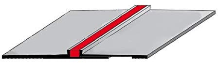 Spezial-Dehnungsfugenprofil / Dehnungsprofile / Fliesenprofil für Fliesenübergänge bei starken Belastungen, mit grauer 10mm-Silikoneinlage, Höhe: 2,2 mm