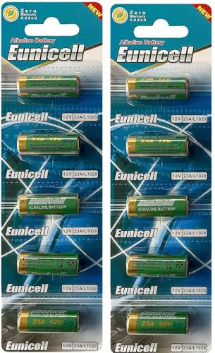Eunicell Set of 10 Alkaline Batteries A23 / 23A 12V