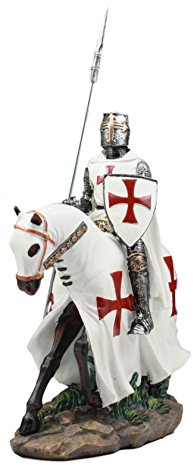 Ebros Kreuzritter Englischer Ritter auf Kavalleriepferd Statue 20,3 cm hoch Phalanx Speer Pferd Kampfkrieger Skulptur