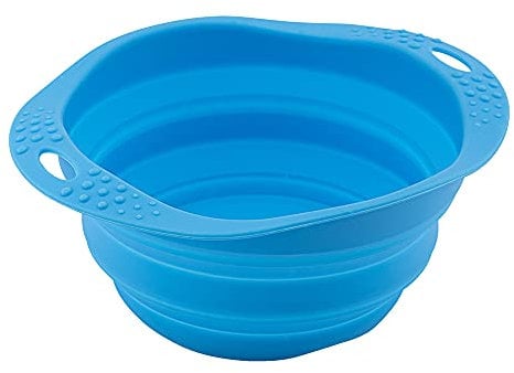 Beco Travel Bowl - Collapsable Silicone Food and Water Bowl for Dogs - S - Blue