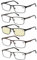 Amcedar 5 stuks Lesebrille Herren Rechteck Rahmen Metall Grau Edelstahl Material Federscharniere Enthalten Computer Lesebrille 1.75