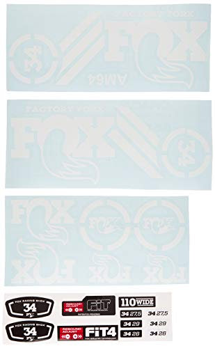 Ecoshirt Sticker Fork Fox 34 Am64 Aufkleber Decals Autocollants Adesivi Forcela Gabel Fourche, Weiß