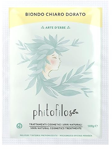 Phitofilos Biondo Chiaro Dorato 100 gr Polvere, Miscela camomilla, curcuma, cassia e lawsonia