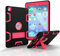 Copmob Coque iPad Air 2,Coque iPad 6,[Résistant aux Chocs] [Anti-Chute] [Imperméable], Étui en Plastique de Silicone Hybrid Case Cover avec Support, pour iPad 6 / iPad Air 2- Noir/Rouge