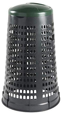Mobil Plastic – Portasacco Trespolo 110 Litri per Raccolta Differenziata – Bidone Rifiuti con Coperchio – Plastica Resistente – Grigio con coperchio Verde