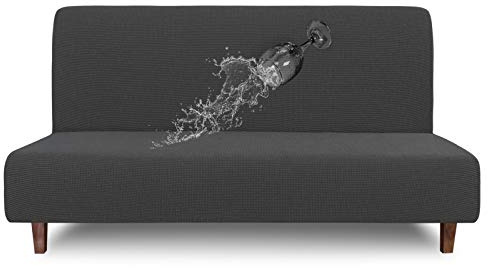 Easy-Going Futon-Abdeckung, 100% wasserdicht, doppelter wasserdichter Couchbezug für Futon, Stretch-Jacquard-Sofabezug ohne Armlehnen, auslaufsicher, Möbelschutz für Kinder, Haustiere, Hund und Katze