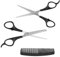 Haarschere Set, Dhaose 2 Scharfe Effilierscheren Präzise Haarschnitte Edelstahl Haustier Haarschere Set mit Kamm für Damen,Herren,Kinder,Haustier