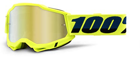 100% Accuri 2 Goggle, Erwachsene, Gelb mit Spiegel Gold Linse