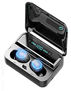 Auriculares inalámbricos, F9-5 TWS Auriculares inalámbricos [súper ligeros] Auriculares Bluetooth 5.0 con estéreo 9D HiFi, estuche de carga, a prueba de sudor/control táctil