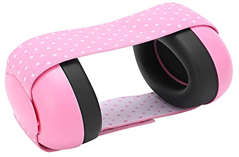 Protezione per le Orecchie del Bambino, Comode Cuffie Antirumore per Neonati Prevengono Danni All'udito e Migliorano il Sonno, Fascia Elastica Regolabile Paraorecchie per Bambini - Rosa
