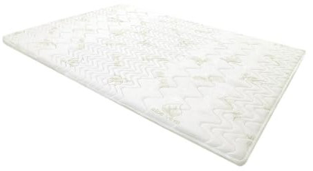 Vente-unique-Matratzenauflage Topper - 140 x 190 cm - Memory Schaum - 1 Zone - Stärke 5 cm - Aloe Vera-Bezug - ANTASSE von NATUREA