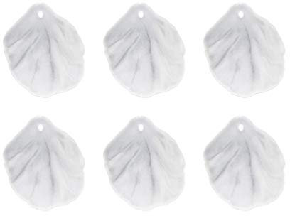 1 Packung à 100 Stück Diy Ohrring Anhänger Blumenkette Acrylblütenblätter Bunte Halskette Gepresste Flache Halskette Bezaubert Erkenntnisse Rosenblätter Perlen Weiß Charme