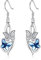 Flpruy Schmetterling Ohrringe Hängend 925 Sterling Silber, Damen Infinity Schmetterlings Anhänger Ohrringe Schmuck mit Kristall aus Österreich, Geburtstags Geschenke für Mädchen Frauen Mutter （Blau)