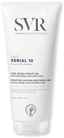 SVR - Xérial 10 Lait Corps - Hydratation 48H anti-squames - Pour peaux sèches à très sèches sujettes aux démangeaisons - Urée pure 10%, panthénol, beurre de karité - 200 ml