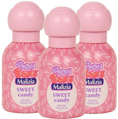 Malizia Bon Bons Damenduft, Eau de Toilette, Spray, 50 ml, verschiedene Düfte, süßer Duft für Mädchen und junge Frauen (Sweet Candy 3 Einheiten)