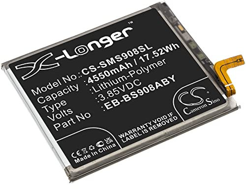 TECHTEK Batteries Compatible avec [Samsung] Galaxy S22 Ultra 5G, SM-S906W, SM-S9080, SM-S908B/DS, SM-S908E/DS, SM-S908N remplace EB-BS908ABY