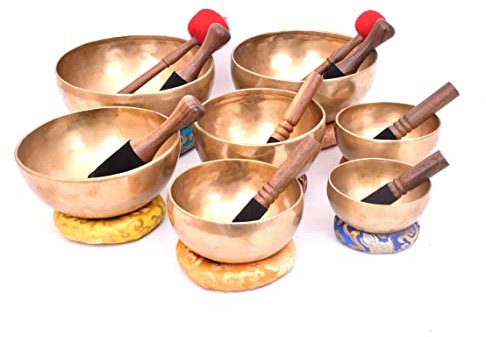 Singing Bowl set of 7 - Tibetan Singing Bowls - Chakra Balancing Healing meditation - Professional Healing sound bowls