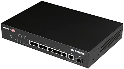 Edimax GS-5210PLG - 10-Port Gigabit PoE+ Web Smart Switch für Langstrecken mit 1 SFP-Port