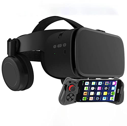 Gafas Realidad Virtual Pantalla Completa Gafas 3D VR con Control Remoto, Gafas Estéreo Originales 3D VR para iPhone 14 13 12 11 Pro Mini X R S MAX Samsung Galaxy Juego Realidad Virtual para Teléfonos