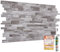 NOVECRAFTO Stone Effect 3D Wall Panels - 37.7 x18.89 in (96x48cm) 20 Sheets Covering 99.2 sqft (9.22sqm) - Waterproof Decorative PVC Wall Cladding for Home, Office - Natural Grey Stone Slate Effect