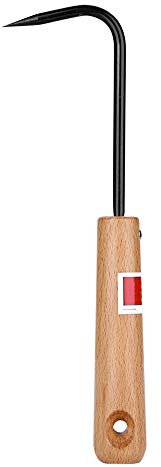 TOPINCN Bonsai-Wurzelhaken, Robuster Eisen-Bonsai-Wurzelhaken mit Bequemem Buchenholzgriff, Professionelles Bonsai-Wurzelpflückerwerkzeug, Wurzelpflücker-Umtopfwerkzeug für Bonsai und