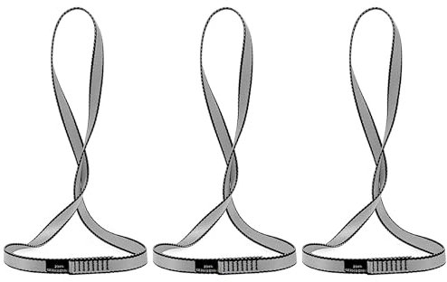 AINIKEY 18 mm Nylon-Kletterschlinge, 23 kN, CE2008/EN566, Gurtbänder für Klettern, Abseilen, Schaukel, Yoga-Hängematte usw. (grau, 120 cm, 3 Stück)