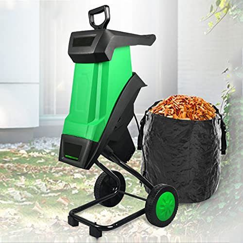 Trituratore Elettrico per Legno, Lame a Doppio Bordo da 15 A 2400 W, biotrituratore Leggero per Prato e Giardino, Cavo di Alimentazione da 10 m
