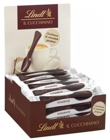 Lindt Expo Cucchiaino Fondente, 30 Cucchiaini di finissimo Cioccolato Fondente confezionati singolarmente