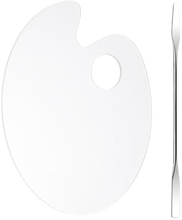 GNALIA 1 Pcs Palette Acrylique Transparente Plateau De Mélange De Maquillage Palette Acrylique Transparente Palette De Maquillage Transparente Et Spatules