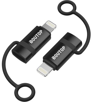 BOUTOP [Certifié Apple MFi Adaptateur USB C vers Lightning 36W pour Une Charge Rapide Compatible avec iPhone, iPad - [2 Paquet, Noir]
