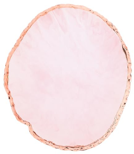 Sliverdew Tavolozza per Nail Art in Resina, Tavolozza di Colori per Manicure, Bordo Dorato, Palette per Nail Art, Rosa