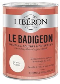 Libéron Le Badigeon meubles, poutres et boiseries, Blanc coton 250ml
