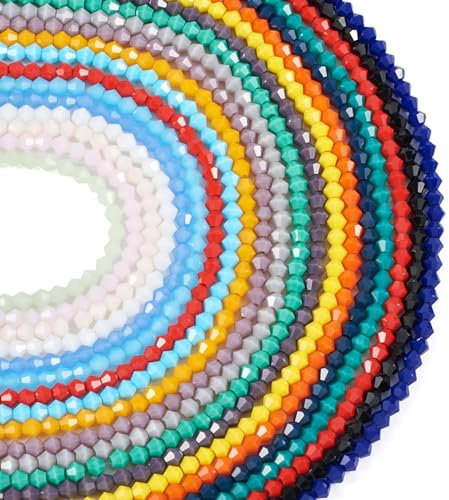 Craftdady 1800 cuentas facetadas bicónicas de vidrio opaco espaciadores de 4 mm para hacer pulseras, collares y joyas