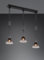 lightling Modern Pendellampe Stefanie 3-flammig, rauchfarbiges Glas, höhenverstellbar, exkl. 3 x E27 max. 40W, Höhe 160 cm, Breite 95 cm, Metall, schwarz matt