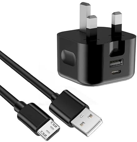 KP TECHNOLOGY Multi Port Fast Charger For Nokia 105 4G / 110 4G / 2720 Flip / 800 Tough / 8000/6300 / 3310/2660 Flip / 5710 XA / 8210 4G (Micro USB Cable + Dual Port Plug) (BLACK)